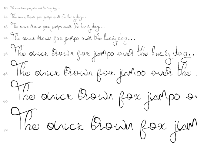 Nova Hearts font waterfall